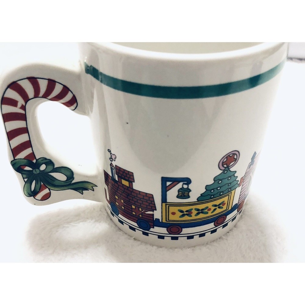 ALCO‎ VTG Candy Cane Handle Christmas train Gift collectible coffee mug tea cup